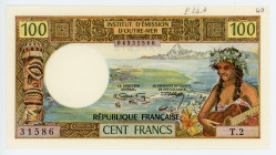 Tahiti 100 Francs 1971 (ND)
P# 24a; # T.2 31586; UNC