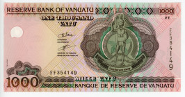 Vanuatu 1000 Vatu 2002 (ND)
P# 10b; #FF354149; UNC