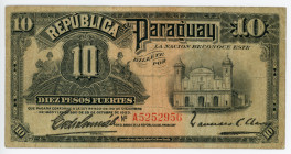 Paraguay 10 Pesos 1923
P# 164a; # A5252956; F