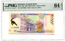 Suriname 5000 Gulden 1999 PMG 64
P# 143b; #AE778589
