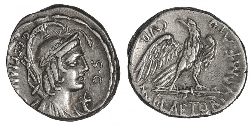 M. Plaetorius M.f. Cestianus. Denier ND (67 av. J.-C.), Rome.

RRC.409/1 - Syd...