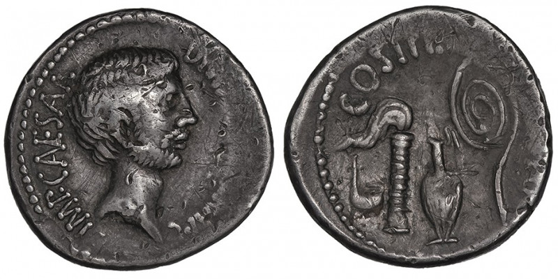 Octave et Agrippa (triumvirat). Denier ND (36 av. J.-C.), atelier itinérant.

...