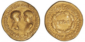 Néron et Agrippine mineure. Aureus 54, Rome.

RIC.3 - C.6 v. - Calicó 400 ; Or - 7,65 g - 20,5 mm - 12 h

Provient de la vente Auctiones AG 3, Bâl...