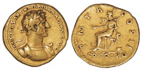 Hadrien (117-138). Aureus 118, Rome.

RIC.39a - Calicó 1205 ; Or - 7,21 g - 19 mm - 7 h

Provient de la vente Auctiones AG 3, Bâle, 4 et 5 décembr...