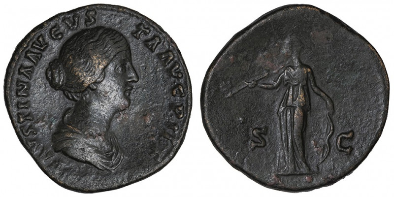 Faustine la Jeune (161-175). Sesterce 145-146, Rome.

RIC.1383 ; Bronze - 26,5...