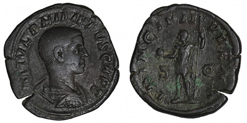Philippe II (247-249). Sesterce 246, Rome.

RIC.256a ; Bronze - 18,21 g - 31 m...