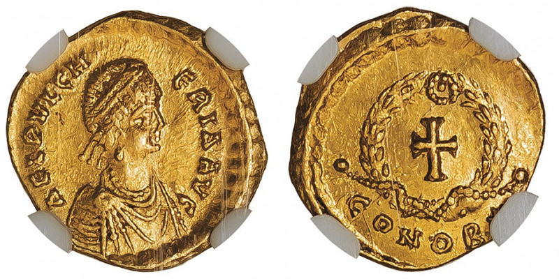 Pulchérie (414-453). Trémissis, Constantinople.

RIC.X334 ; Or - 1,49 g - 13 m...