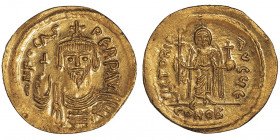 Phocas (602-610). Solidus 602-610, Constantinople, 5e officine.

R.1181 - BC.618 ; Or - 4,48 g - 21 mm - 6 h

Avec son brillant. Superbe.