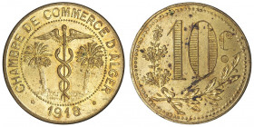 IIIe République (1870-1940). Essai de 10 centimes en laiton 1918, Paris.

Lec.139 ; Laiton - 5,92 g - 30 mm - 6 h

Seuls 2 exemplaires connus selo...