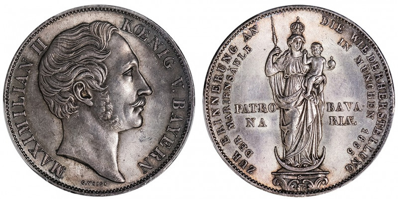 Bavière, Maximilien II (1848-1864). 2 gulden 1855, Munich.

KM.848 ; Argent - ...