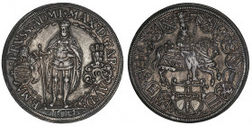 Ordre Teutonique, Maximilien III (1590-1618). 3 thalers 1614.

KM.32 ; Argent - 86,19 g - 46 mm - 12 h

Impressionnante et épaisse monnaie. Belle ...