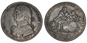 Ferdinand VII (1808-1833). Médaille de proclamation (Duro) par Fernández Arrabal 1808, Buenos Aires.

Herr.7 - Medina.281 - Fon.10061 ; Argent - 34,...
