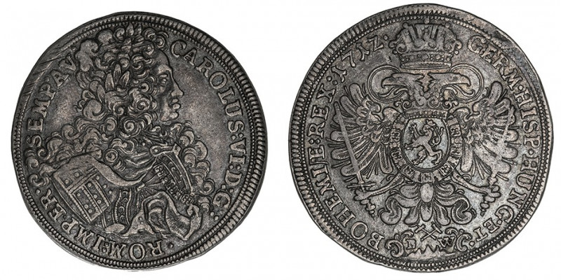Bohème, Charles VI (1711-1740). 1/2 thaler 1712, Kuttenberg.

KM.658 ; Argent ...