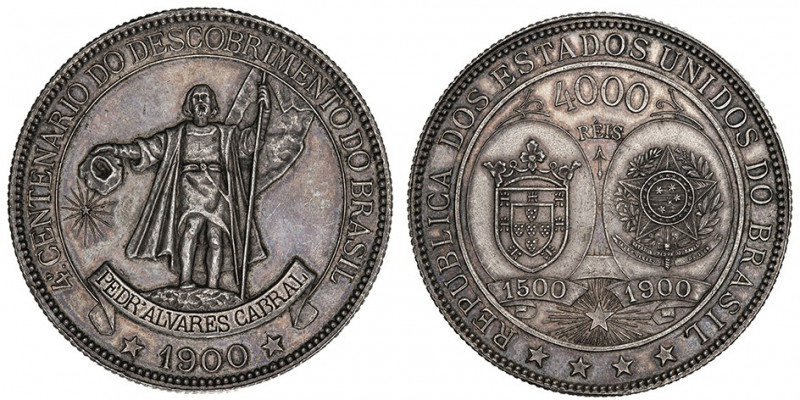 République du Brésil (1889-1930). 4000 réis 1900.

KM.502.1 ; Argent - 51,12 g...