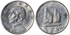 République de Chine (1912-1949). Dollar, Sun Yat-Sen An 23 (1934).

KM.Y#345 ; Argent - 26,73 g - 39 mm - 12 h

PCGS Genuine Cleaned - AU Detail (...
