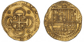 Philippe II d’Espagne (1556-1598). 2 escudos ND (1566-1587) , S, Séville.

Aureo 828 - Fr.169 ; Or - 6,73 g - 23,5 mm - 6 h

Provient de la vente ...
