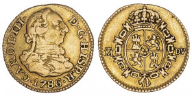 Charles III (1759-1788). 1 escudo 1786/5 DV, Madrid.

Aureo - - Fr.288 ; Or - 1,70 g - 14 mm - 12 h

Provient de la vente Auctiones AG 3, Bâle, 4 ...