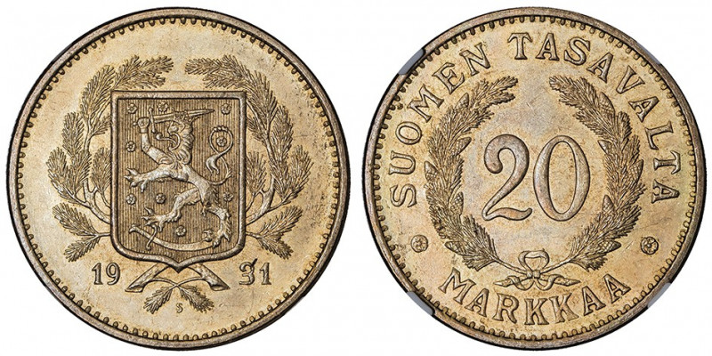 République. 20 markkaa 1931 S.

KM.32 ; Bronze-aluminium - 13 g - 31 mm - 12 h...