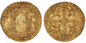 Philippe VI (1328-1350). Chaise d’or ND (1346).

Dy.258 - Fr.269 ; Or - 4,62 g - 31 mm - 12 h

Provient d’une vente Vinchon du 28/10/1964.

Exem...