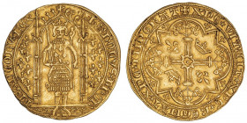 Charles V (1364-1380). Franc à pied ND (1365).

Dy.360 - Fr.284 ; Or - 3,80 g - 28 mm - 11 h

TTB.