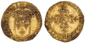 Louis XIII (1610-1643). Écu d’or au soleil, 1er type 1640, &, Aix-en-Provence.

Dy.1282 - G.55 - Fr.398 ; Or - 3,38 g - 25 mm - 10 h

Frappe légèr...