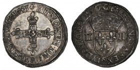 Louis XIII (1610-1643). Quart d’écu, 1er type 1643, N, Montpellier.

Dy.1332B - G.28 ; Argent - 9,60 g - 31 mm - 4 h

Jolie monnaie avec sa patine...