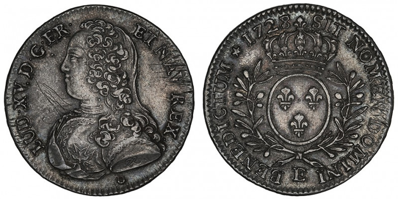 Louis XV (1715-1774). Demi-écu aux rameaux d’olivier 1728/7, E, Tours.

Dy.167...