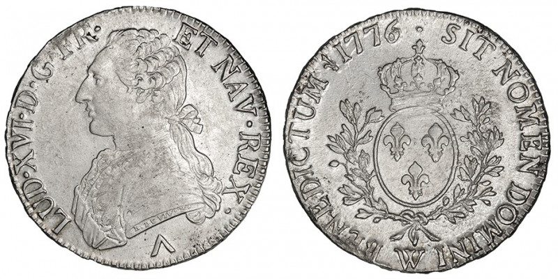 Louis XVI (1774-1792). Écu aux rameaux d’olivier 1776, W, Lille.

Dy.1708 - G....