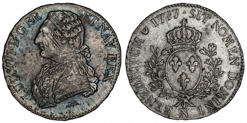 Louis XVI (1774-1792). Écu aux rameaux d’olivier 1777, N, Montpellier.

Dy.170...