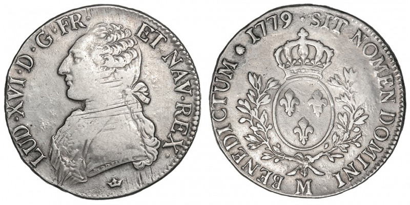 Louis XVI (1774-1792). Écu aux rameaux d’olivier 1779, M, Toulouse.

Dy.1708 -...