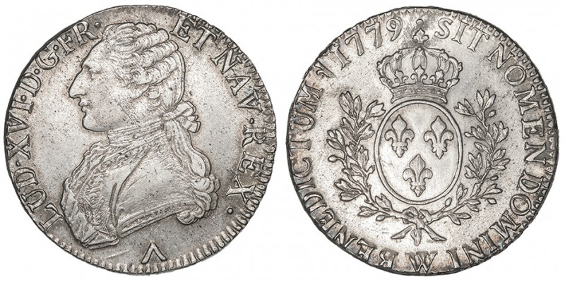 Louis XVI (1774-1792). Écu aux rameaux d’olivier 1779, W, Lille.

Dy.1708 - G....