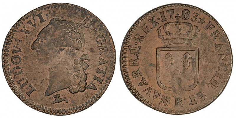 Louis XVI (1774-1792). Sol 1783, R, Orléans.

Dy.1714 - G.350 ; Cuivre - 11,05...