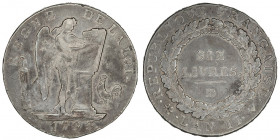 Convention (1792-1795). Écu de 6 livres FRANÇAISE 1793, BB, Strasbourg.

G.59 ; Argent - 29,32 g - 39 mm - 6 h

Rare monnaie. Légers chocs sur la ...