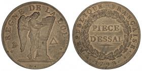 Convention (1792-1795). Essai au module de 2 sols 1793, Paris.

Maz.335 - VG.388 ; Bronze - 20,63 g - 31 mm - 12 h

Provient de la vente Auctiones...