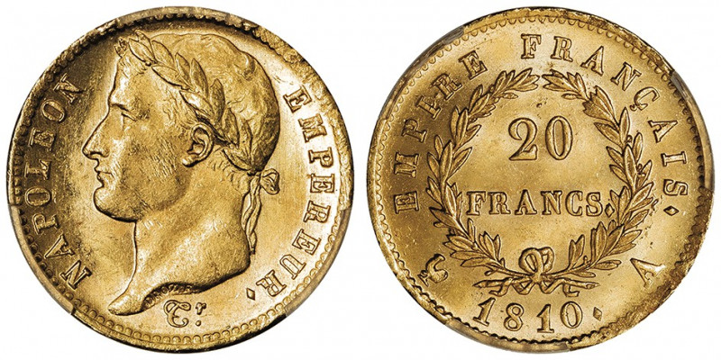 Premier Empire / Napoléon Ier (1804-1814). 20 francs Empire 1810, A, Paris.

G...