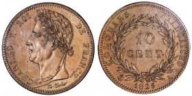 Charles X (1824-1830). 10 centimes pour les colonies françaises (Guyane et Sénégal) 1825, A, Paris.

KM.11.1 - Lec.304 ; Bronze - 20 g - 30 mm - 6 h...