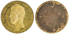 Louis-Philippe Ier (1830-1848). Épreuve uniface d’avers de 100 Francs par Galle ND (1831), Paris.

G.1128 ; Bronze doré - 9 g - 34 mm - 12 h

Exem...