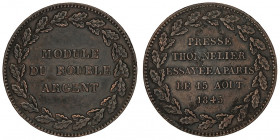 Louis-Philippe Ier (1830-1848). Essai au module du rouble argent par Thonnelier 1845, Paris.

VG.2973 ; Bronze - 17,51 g - 35 mm - 12 h

Tranche i...