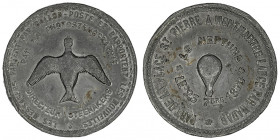 Gouvernement de Défense Nationale (1870-1871). Module de 10 centimes, Ballon du siège de Paris, le Neptune 1870, Paris.

Flor.795 v. ; Étain - 10,9 ...