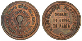 Gouvernement de Défense Nationale (1870-1871). Module de 10 centimes, Ballon du siège de Paris, le Jean Bart 1870, Paris.

Flor.801 ; Bronze - 9,48 ...