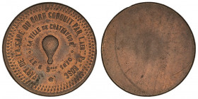 Gouvernement de Défense Nationale (1870-1871). Module de 10 centimes, Ballon du siège de Paris, la ville de Chateaudun, uniface 1870, Paris.

Flor.8...