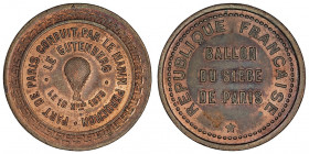 Gouvernement de Défense Nationale (1870-1871). Module de 10 centimes, Ballon du siège de Paris, le Gutenberg 1870, Paris.

Flor.819 ; Bronze - 9,69 ...