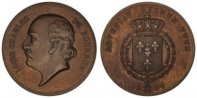 IIIe République (1870-1940). Médaille, Louis-Charles de Bourbon ou Naundorff 1884, Paris.

Coll.- ; Cuivre - 33,43 g - 41 mm - 12 h

Poinçon corne...