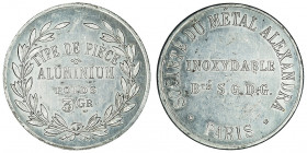 IIIe République (1870-1940). Essai de 3 grammes pour la Société du Métal Alexandra ND, Paris.

GEM.250.2 ; Aluminium - 2,85 g - 30 mm - 12 h

Quel...
