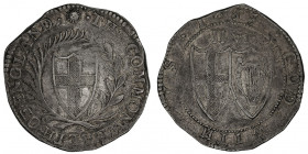Commonwealth (1649-1660). Demi-couronne 1653, Londres.

North 2722 - S.3214 ; Argent - 15,40 g - 35,5 mm - 1 h

Provient de la vente Auctiones AG ...