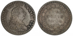 Georges III (1760-1820). 1 shilling et 6 deniers (eighteenpence), Banque d’Angleterre 1811, Londres.

S.3771 ; Argent - 7,33 g - 27 mm - 12 h

Pro...