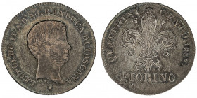 Étrurie (Grand-duché d’), Léopold II (1824-1859). Florin (Fiorino) 1847, Florence.

M.346 - P.135 - MIR.453/3 ; Argent - 6,83 g - 24,5 mm - 6 h

P...