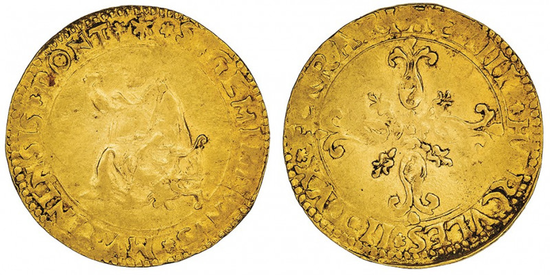 Modène (duché de), Hercule II d’Este (1534-1559). Scudo ND.

Fr.761 ; Or - 3,3...