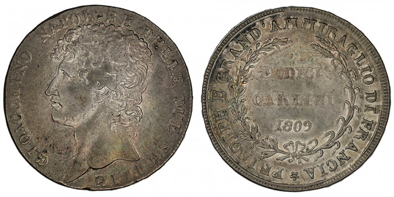 Naples, Joachim Murat (1808-1815). 12 carlini 1809, Naples.

KM.C#103 ; Argent...