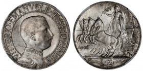 Victor-Emmanuel III (1900-1946). 2 lire 1908, R, Rome.

KM.46 ; Argent - 10 g - 27 mm - 6 h

NGC MS 63 (5948939-018). Superbe.
